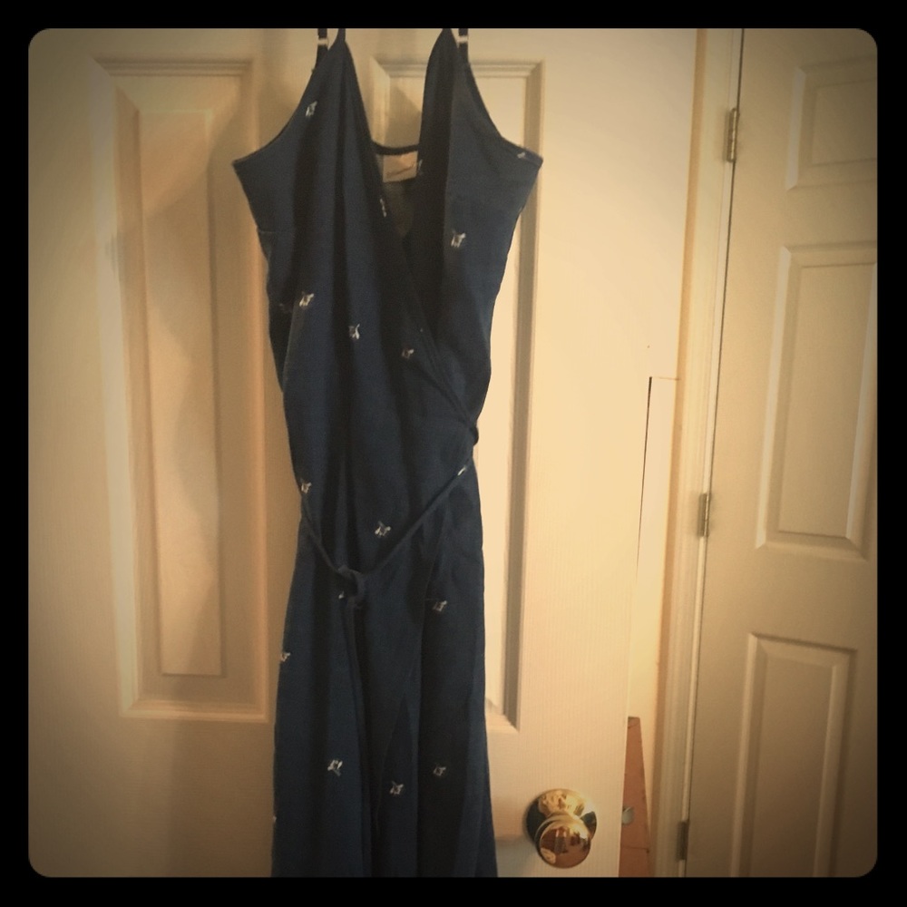 Denim wrap dress